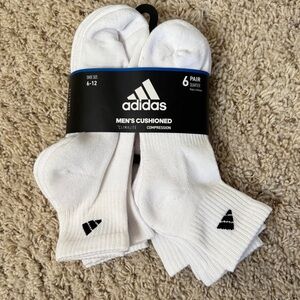adidas Men's White Athletic Socks - 6 Pair